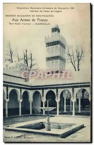 Cartes postales Exposition Nationale Coloniale de Marseille Interieur du Palais de l'Algerie Grands Magazins de