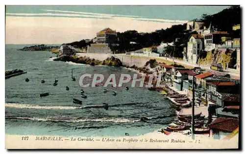 Cartes postales Marseille La Corniche l'Anse au Prophete et le Restaurant Roubion