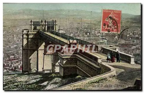 Cartes postales Marseille l'Ascenseur de N D de la Garde