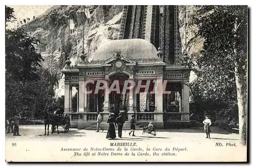 Cartes postales Marseille Ascenseur de Notre Dame de la Garde la Gare du Depart