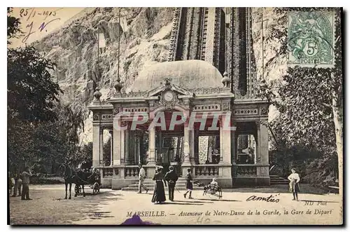 Cartes postales Marseille Ascenseur de Notre Dame de la Garde la Gare du Depart