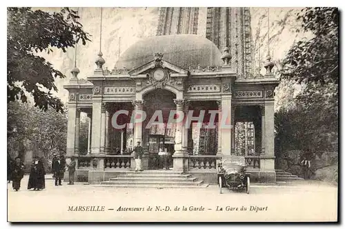 Ansichtskarte AK Marseille Ascenseurs de N D de la Garde La Gare du Depart