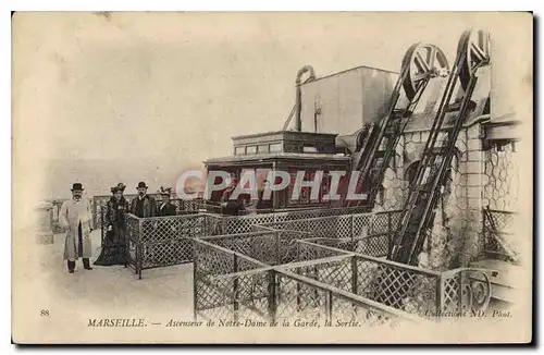 Ansichtskarte AK Marseille Ascenseur de Notre Dame de la Garde la Sortie