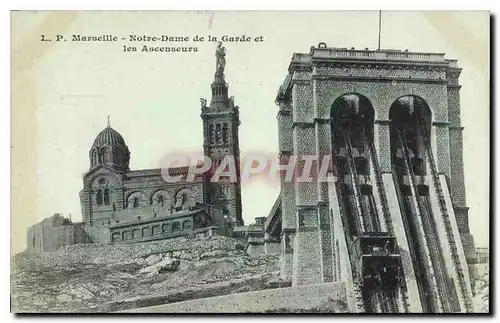 Ansichtskarte AK Marseille Notre Dame de la Garde et les Ascenseurs