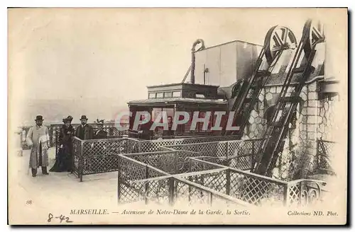 Cartes postales Marseille Ascenseur de Notre Dame de la Garde la Sortie