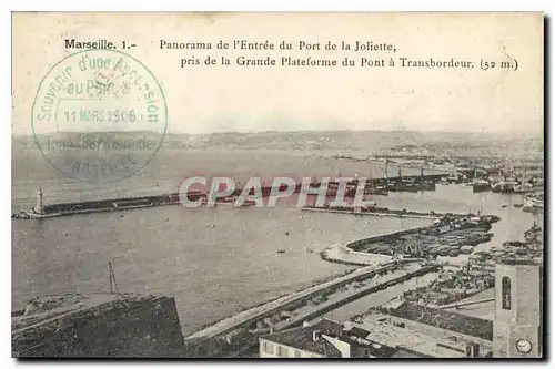 Ansichtskarte AK Marseille Panorama de l'Entree du Port de la Joliette pris de la Grande Plateforme du Pont a Tra