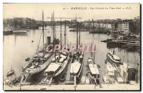 Ansichtskarte AK Marseille Vue Generale du Vieux Port Bateaux