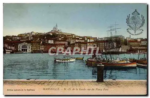 Ansichtskarte AK Marseille N D de la Garde vue du Vieux Port