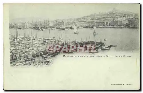 Cartes postales Marseille Vieux Port et N D de la Garde