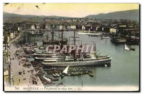 Ansichtskarte AK Marseille Vue generale du vieux Port Bateaux