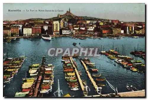 Cartes postales Marseille Le Port et Notre Dame de la Garde