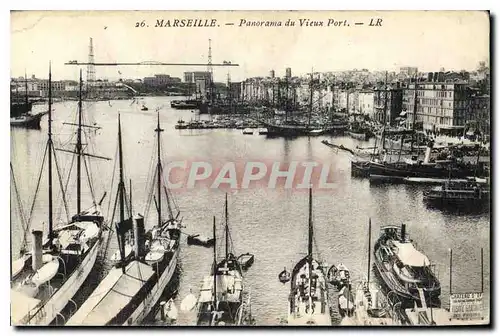 Cartes postales Marseille Panorama du Vieux Port Bateaux