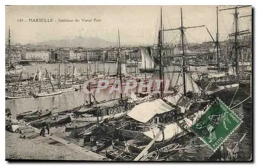 Cartes postales Marseille Interieur du Vieux Port Bateaux