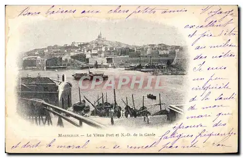 Cartes postales Marseille Le Vieux Port et N D de la Garde