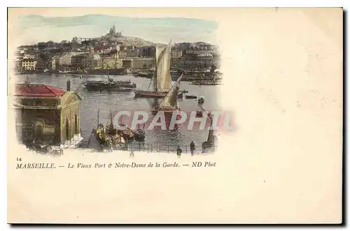 Cartes postales Marseille Le Vieux Port et Notre Dame de la Garde