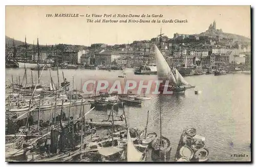 Cartes postales Marseille Le Vieux Port et Notre Dame de la Garde