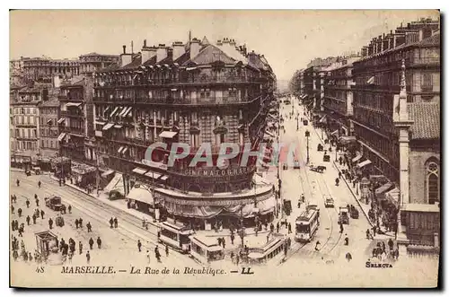 Cartes postales Marseille La Rue de la Republique