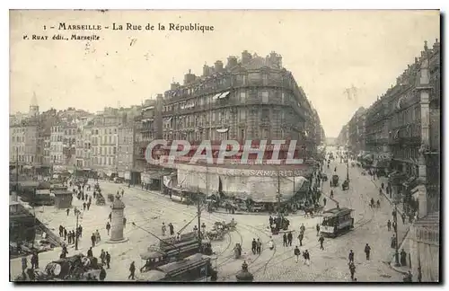 Cartes postales Marseille La Rue de la Republique