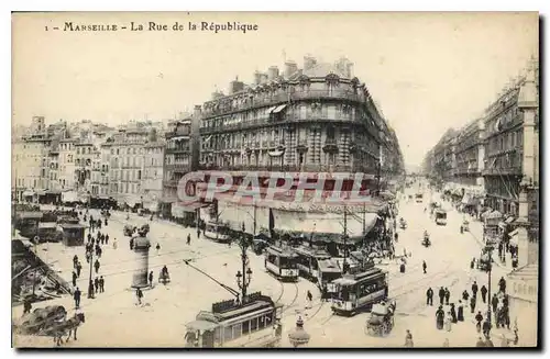 Cartes postales Marseille La Rue de la Republique