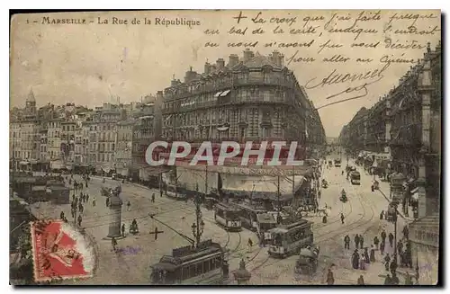 Cartes postales Marseille La Rue de la Republique