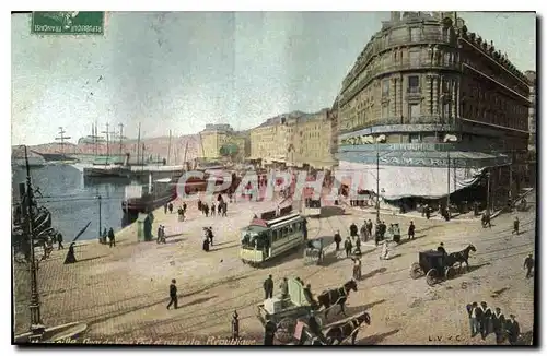 Ansichtskarte AK Marseille Quai du Vieux Port et rue de la Republique