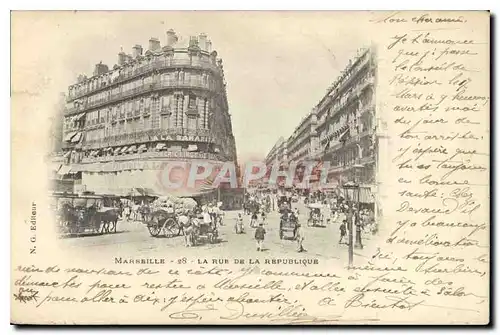 Cartes postales Marseille la rue de la Republique