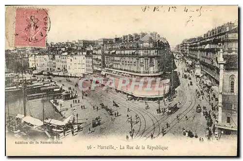 Cartes postales Marseille la rue de la Republique