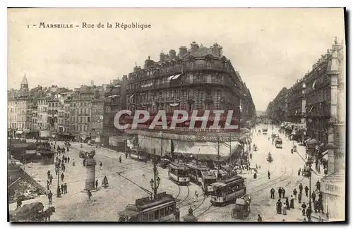 Cartes postales Marseille rue de la Republique