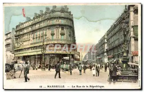 Cartes postales Marseille la rue de la Republique