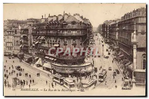 Cartes postales Marseille la rue de la Republique