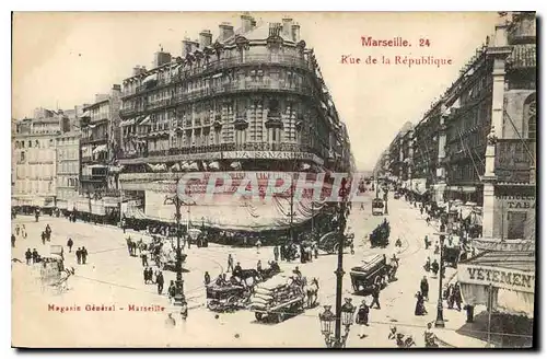 Cartes postales Marseille rue de la Republique