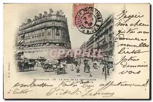 Cartes postales Marseille la rue de la Republique