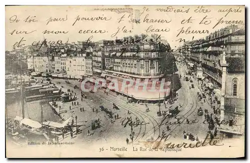 Cartes postales Marseille la rue de la Republique