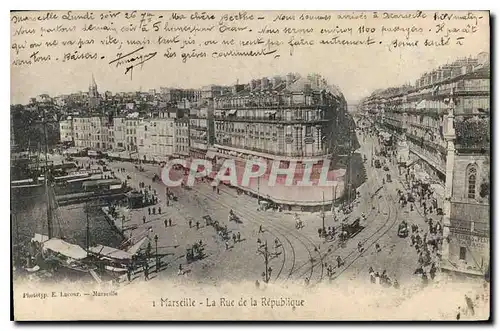 Cartes postales Marseille la rue de la Republique