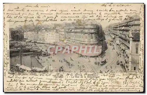 Cartes postales Marseille la rue de la Republique