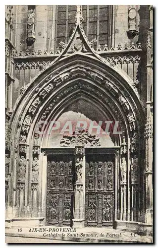 Cartes postales Aix en Provence Cathedrale Saint Sauveur le Portail