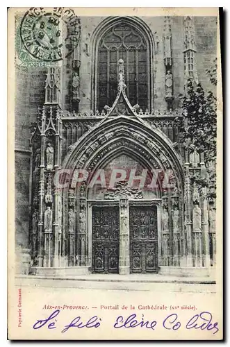 Ansichtskarte AK Aix en Provence Portail de la Cathedrale XV siecle