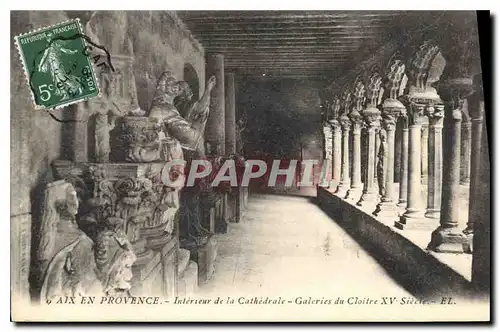 Cartes postales Aix en Provence Interieur de la Cathedrale Galeries du Cloitre XV siecle