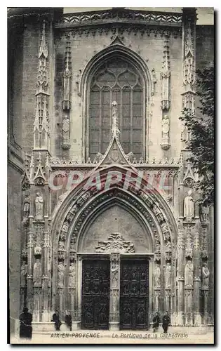 Ansichtskarte AK Aix en Provence le Portique de la Cathedrale