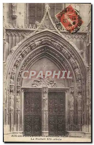 Cartes postales Aix en Provence Cathedrale Saint Sauveur le Portail XV siecle