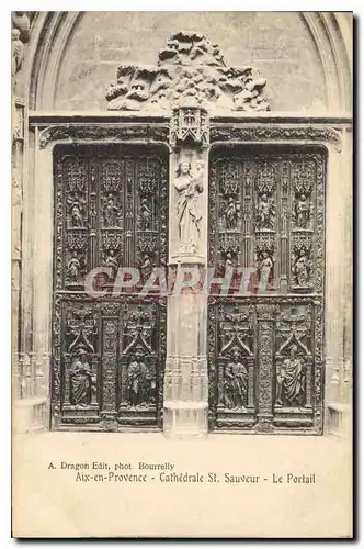 Cartes postales Aix en Provence Cathedrale St Sauveur le Portail