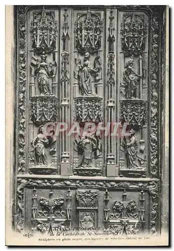 Ansichtskarte AK Aix en Provence detail de la Porte de la Cathedrale St Sauveur XV siecle