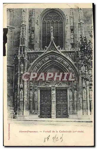 Ansichtskarte AK Aix en Provence Portail de la Cathedrale XV siecle