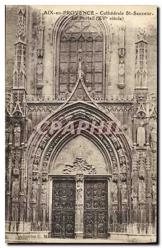 Cartes postales Aix en Provence Cathedrale St Sauveur le Portail XV siecle