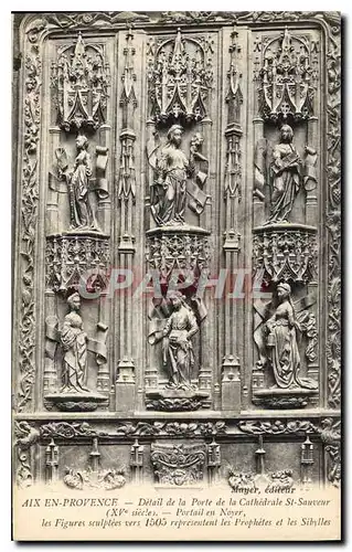 Ansichtskarte AK Aix en Provence detail de la Porte de la Cathedrale St Sauveur XV siecle Portail en Noyer les Fi