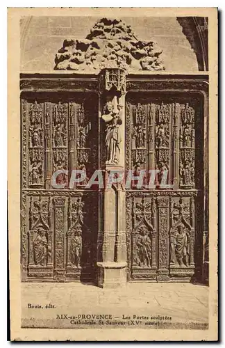 Ansichtskarte AK Aix en Provence les Portes Sculptees Cathedrale St Sauveur XV siecle