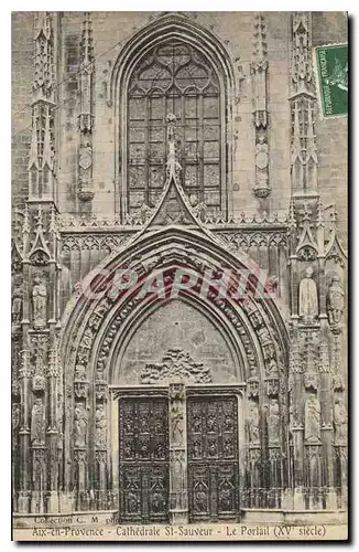 Ansichtskarte AK Aix en Provence Cathedrale St Sauveur le Portail XV siecle