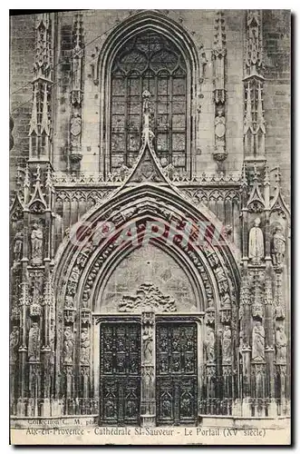 Ansichtskarte AK Aix en Provence Cathedrale St Sauveur le Portail XV siecle