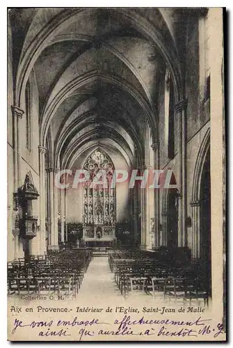 Cartes postales Aix en Provence Interieur de l'Eglise Saint Jean de Malle