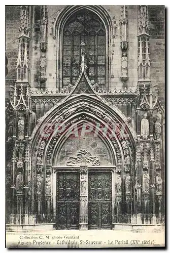 Cartes postales Aix en Provence Cathedrale St Sauveur le Portail XV siecle